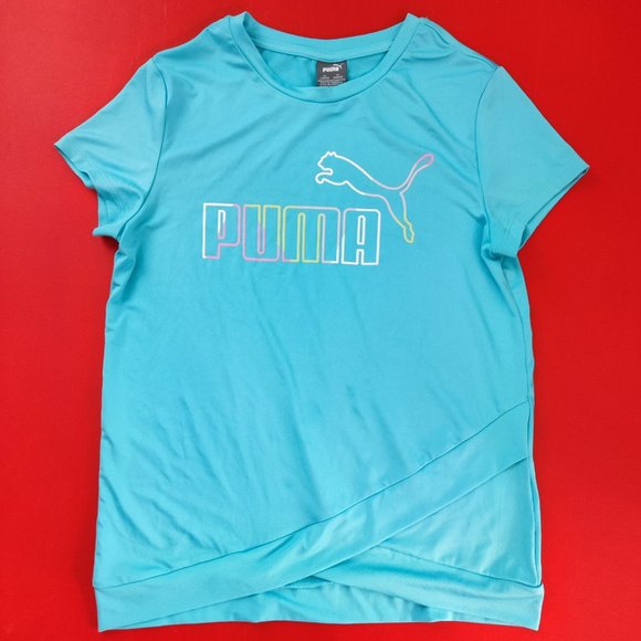 Puma athletic T-shirt light blue girl's size L (10-12) - Picture 1 of 5